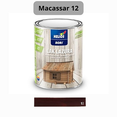  Lac lazur cu ceara pentru lemn HELIOS BORI (macassar 12) 5L online magazin Super Ștefan