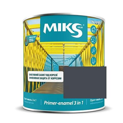 Grund-email 3 în 1 ”MIKS COLOR” grafit-sur (RAL7024), 2,3 kg online magazin Super Ștefan