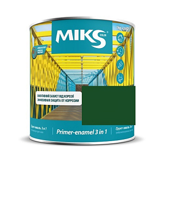  Grund-email 3 în 1 ”MIKS COLOR” verde (RAL 6005 ), 0,8 kg online magazin Super Ștefan