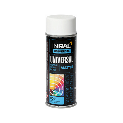  Vopsea InRAL UNIVERSAL alb mat (RAL 9003), 400 ml online magazin Super Ștefan